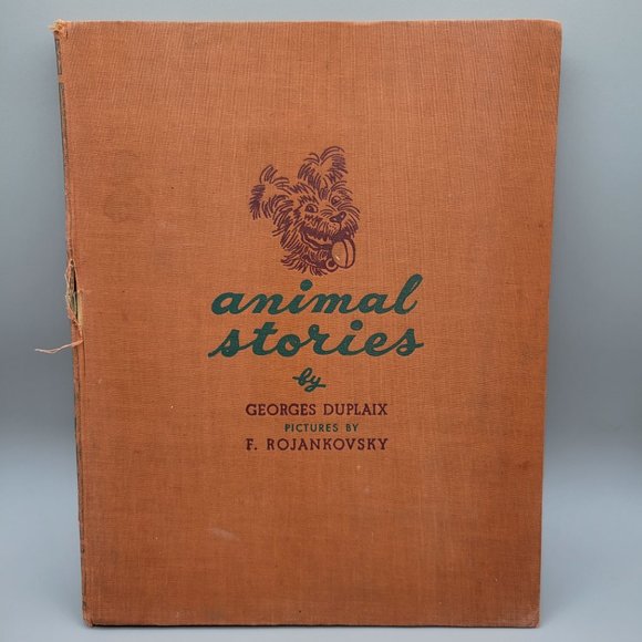 1945 Animal Stories Childrens Book Clothbound Hardcover Color Illustrations - Picture 1 of 12